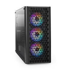Корпус Miditower ExeGate EVO-9202 (ATX, без БП, с окном, 1*USB+1*USB3.0, аудио, 3 вент. 12см с RGB подсветкой)