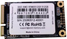 Твердотельный накопитель SSD mSATA 512 Gb AMD R5 Series Read 550Mb/s Write 480Mb/s 3D NAND TLC R5MS512G5
