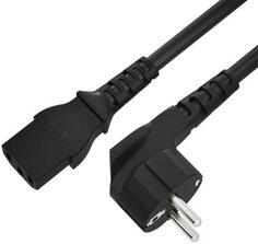 GCR Кабель питания PROF 7.0m, Евровилка угловая - С13, 3*1,0mm, черный, GCR-54380 Greenconnect
