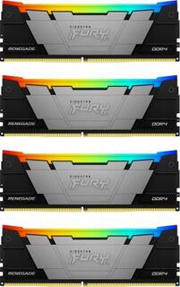 Оперативная память для компьютера 32Gb (4x8Gb) PC4-28800 3600MHz DDR4 DIMM CL16 Kingston Fury Renegade RGB KF436C16RB2AK4/32
