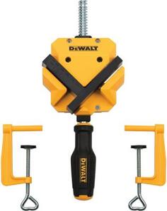Струбцина DeWALT угловая, глубина 30мм, и 2 струбцины для крепления к столу DWHT83853-0