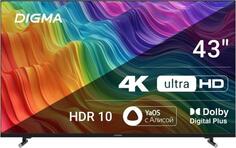 Телевизор LED Digma 43 DM-LED43UBB33 Яндекс.ТВ Frameless черный 4K Ultra HD 60Hz DVB-T DVB-T2 DVB-C DVB-S DVB-S2 USB WiFi Smart TV