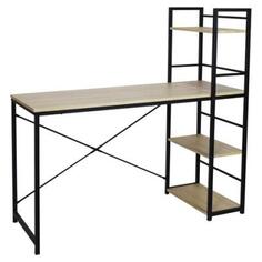 Стол на металлокаркасе BRABIX LOFT CD-005,1200х520х1200 мм, 3 полки, цвет дуб натуральный, 641223