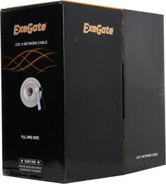 Exegate EX281813RUS Кабель Exegate UTP4-C6-CU-S23-IN-PVC-GY-305 UTP 4 пары кат.6 медь, 23AWG, бухта 305м, серый PVC