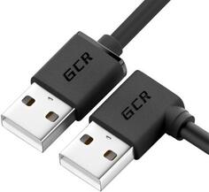 GCR Кабель 0.5m USB 2.0, AM угловой левый/AM, 28/28 AWG, экран, армированный, морозостойкий, GCR-AUM5M-BB2S-0.5m Greenconnect