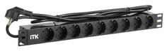 Блок розеток ITK PH22-9D1-P черный 9 розеток 2 м