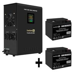 Комплект ИБП EX296002RUS + батарея 40Aч EX282976RUS 2шт (инвертор, синус, для котла, настенный) ExeGate FineSine SX-2500.LCD.AVR.2SH &lt;2500VA/1800W,