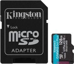 Карта памяти microSDXC Canvas Go Plus, 128 Гб, UHS-I, U3, V30, A2, с адаптером Kingston