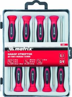 Набор отверток MATRIX 11589 для точных работ с мобильными телефонами 8шт crv