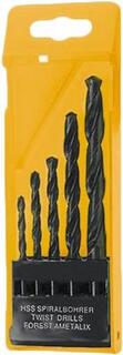 Набор сверл по металлу, 1,5-2,5-3-4-5 мм, HSS, 5 шт., пласт. бокс, цилинд. хвостовик// Sparta