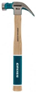 Молоток-гвоздодер,450 г, угол 45, магнит, обрезиненная рукоятка AMERICAN HICKORY // GROSS