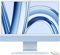 Моноблок Apple iMac A2874 24 4.5K M3 8 core (4) 16Gb SSD256Gb 8 core GPU macOS WiFi BT 143W клавиатура мышь Cam синий 4480x2520