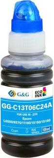 Чернила G&amp;G GG-C13T06C24A №112 голубой 100мл для Epson L6550/6570/11160/15150/15160