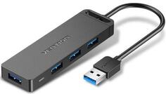 Концентратор Vention OTG USB 3.0 на 4 порта Черный - 0.15м.
