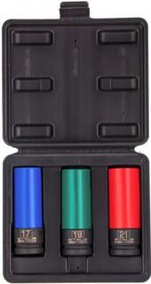 Набор головок ударных 6-гранных удлиненных для колесных дисков (17,19,21 мм) 1/2 3 предм.// Stels