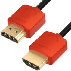 Greenconnect Кабель SLIM 2.0m HDMI 2.0, красные коннекторы Slim, OD3.8mm, HDR 4:2:2, Ultra HD, 4K 60 fps 60Hz, 3D, AUDIO, 18.0 Гбит/с, 32/32 AWG, GCR-