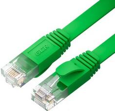 GCR Патч-корд PROF плоский прямой 2.0m, UTP медь кат.6, зеленый, 30 AWG, ethernet high speed 10 Гбит/с, RJ45, T568B, GCR-52840 Green Connection