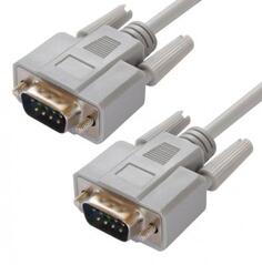 Greenconnect Кабель 1.5m 0-модемный COM RS-232 линковочный, DB9/DB9 9M/9M, серый, 30 AWG, GCR-50657