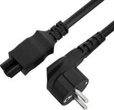 GCR Кабель питания для ноутбука 3.0m, Евровилка угловая - С5, черный, 3*0,5mm, GCR-54408 Greenconnect