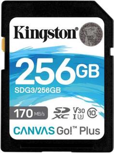 Карта памяти SDXC Kingston Canvas Go Plus, 256 Гб, UHS-I Class U3 V30