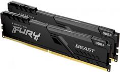 Оперативная память для компьютера 16Gb (2x8Gb) PC4-25600 3200MHz DDR4 DIMM CL16 Kingston FURY Beast Black (KF432C16BBK2/16)