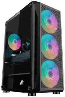 1STPLAYER Корпус FIREBASE X5 / ATX, tempered glass / 3x140mm &amp; 1x120mm LED fans inc. / X5-3G6P-1G6