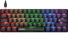 Игровая клавиатура DEFENDER CONSUL чёрная (OUTEMU+RED, USB Type-C, RGB подсветка, 61 кл., GK-220)
