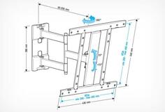 Кронштейн Holder LCD-SU4601-B черный для ЖК ТВ 26-50 настенный от стены 65-550мм наклон +15/-15° VESA 400x400 до 35 кг