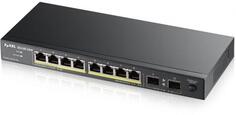 Коммутатор Zyxel GS1100-10HP GS1100-10HP-EU0102F 8G 2SFP 8PoE 130W неуправляемый
