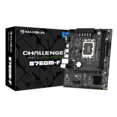 Материнская плата MB Maxsun &lt;MS-Challenger B760M-F&gt; LGA1700 &lt;B760&gt; 1*PCIEx16, 1*PCIEx4, 1*M.2 , 3*SATA3, HDMI+VGA, mATX, 2*DDR4