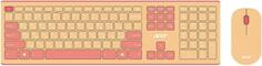Клавиатура+мышь Acer OCC205 Wireless Beige/Pink