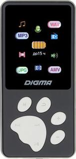 1132617 Плеер Hi-Fi Flash Digma S4 8Gb черный/серый/1.8/FM/microSDHC