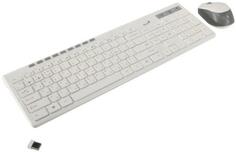 Комплект беспроводной Genius Smart KM-8230 WHITE, клавиатура+мышь, USB, 1 мини-ресивер на оба устройства. Клавиатура: 104 клавиши кнопка SmartGenius,