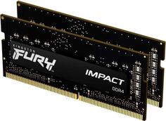 Оперативная память для ноутбука 16Gb (2x8Gb) PC4-25600 3200MHz DDR4 SO-DIMM CL20 Kingston FURY Impact (KF432S20IBK2/16)