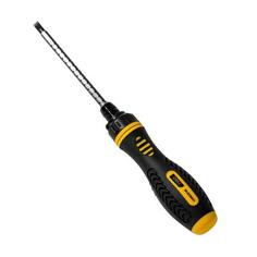 Двухсторонняя отвертка с трещеткой Deli DL626011 PH2+SL6x180мм 6/PH2x180мм. Материал биты: Cr-V. Общая длина: 180-230 мм. Диаметр хвостовика: 6,3 мм.