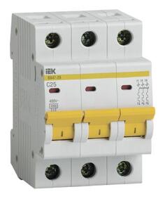 Iek MVA20-3-025-C Авт. выкл.ВА47-29 3Р 25А 4,5кА х-ка С ИЭК