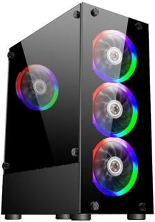 Корпус ATX 1stPlayer V2-A-4R1 Без БП черный