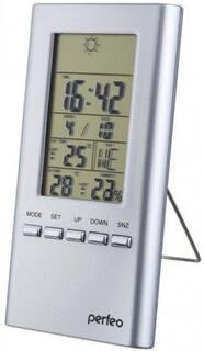 Часы-метеостанция Meteo, чёрный,(PF-S3331F) время, темп., датчик ул. темп., влажность Perfeo