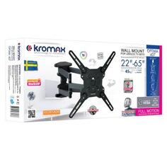 Кронштейн Kromax Optima-407 серый 22-65 настенный от стены 55-470мм наклон +5°/-15° VESA 400х400мм до 45кг