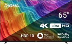 Телевизор LED Digma 65 DM-LED65UBB33 Яндекс.ТВ Frameless черный 4K Ultra HD 60Hz DVB-T DVB-T2 DVB-C DVB-S DVB-S2 USB WiFi Smart TV