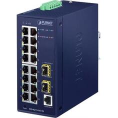PLANET IGS-4215-16T2S IP30 Industrial L2/L4 16-Port 10/100/1000T + 2-Port 100/1000X SFP Managed Switch (-40~75 degrees C, dual redundant power input o