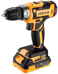 Deko DKCD20V в кейсе + набор 63 инструмента для дома, 20В, 2х2.0Ач 080-1002 ДЕКО