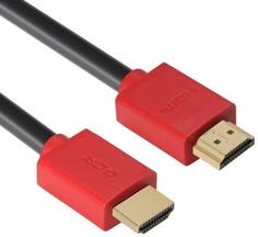 GCR Кабель 3.0m HDMI версия 1.4, черный, красные коннекторы, OD7.3mm, 30/30 AWG, позолоченные контакты, Ethernet 10.2 Гбит/с, 3D, 4K GCR-HM450-3.0m, э Greenconnect