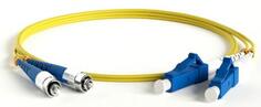 Патч-корд Hyperline FC-D2-9-FC/UR-LC/UR-H-3M-LSZH-YL (FC-9-FC-LC-UPC-3M) волоконно-оптический шнур 3м