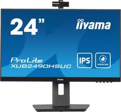 Монитор Iiyama 23.8 ProLite XUB2490HSUC-B5 черный IPS LED 16:9 HDMI M/M Cam матовая HAS Piv 250cd 178гр/178гр 1920x1080 60Hz VGA DP FHD USB 4.9кг