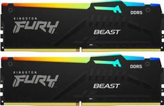 Оперативная память для компьютера 32Gb (2x16Gb) PC5-48000 6000MHz DDR5 DIMM CL36 Kingston Fury Beast RGB KF560C36BBE2AK2-32