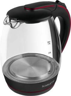 Чайник электрический Scarlett SC-EK27G71 2200 Вт чёрный красный 1.8 л стекло