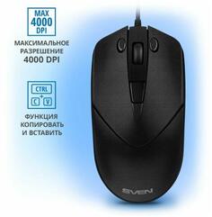 Мышь SVEN RX-100 чёрная (USB, 6 кнопок, 4000 dpi)
