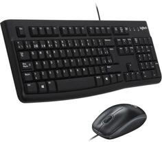 Комплект клавиатура+мышь/ Keyboard/mouse set MK120, USB wired, 104 кл, 1000DPI, 1.8m, black, Foxline