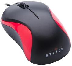 Мышь проводная Oklick 115S чёрный красный USB